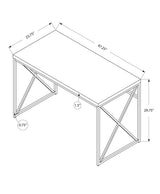 24" White and Silver Computer Desk - Homeroots - Flyclothing LLC