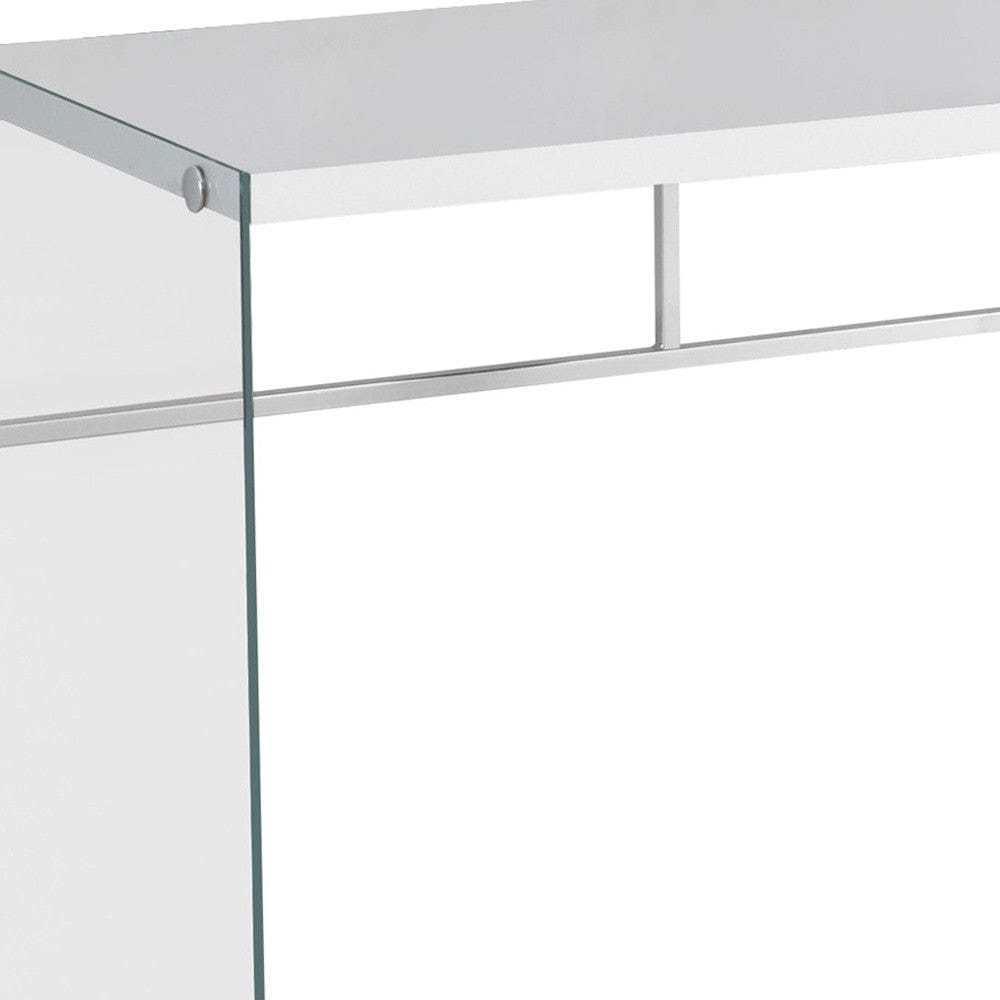 48" White and Clear Computer Desk - Homeroots - Flyclothing LLC
