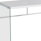 48" White and Clear Computer Desk - Homeroots
