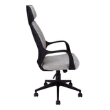 Black Microfiber Seat Swivel Adjustable Executive Chair Fabric Back Plastic Frame - Homeroots
