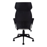Black Microfiber Seat Swivel Adjustable Executive Chair Fabric Back Plastic Frame - Homeroots