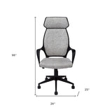 Black Microfiber Seat Swivel Adjustable Executive Chair Fabric Back Plastic Frame - Homeroots