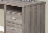 47" Taupe and Silver L Shape Computer Desk With Two Drawers - Homeroots - Flyclothing LLC