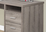 47" Taupe and Silver L Shape Computer Desk With Two Drawers - Homeroots