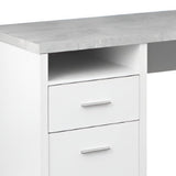 47" Gray and Silver L Shape Computer Desk With Two Drawers - Homeroots
