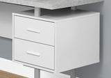 71" Gray and Silver L Shape Computer Desk With Three Drawers - Homeroots - Flyclothing LLC