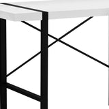 24" White and Black Computer Desk - Homeroots