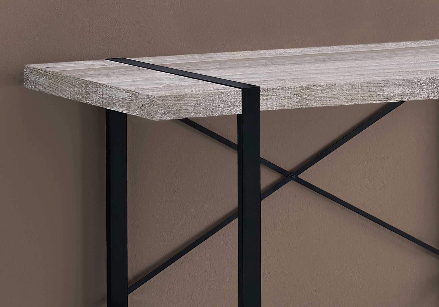 24" Taupe and Black Computer Desk - Homeroots - Flyclothing LLC