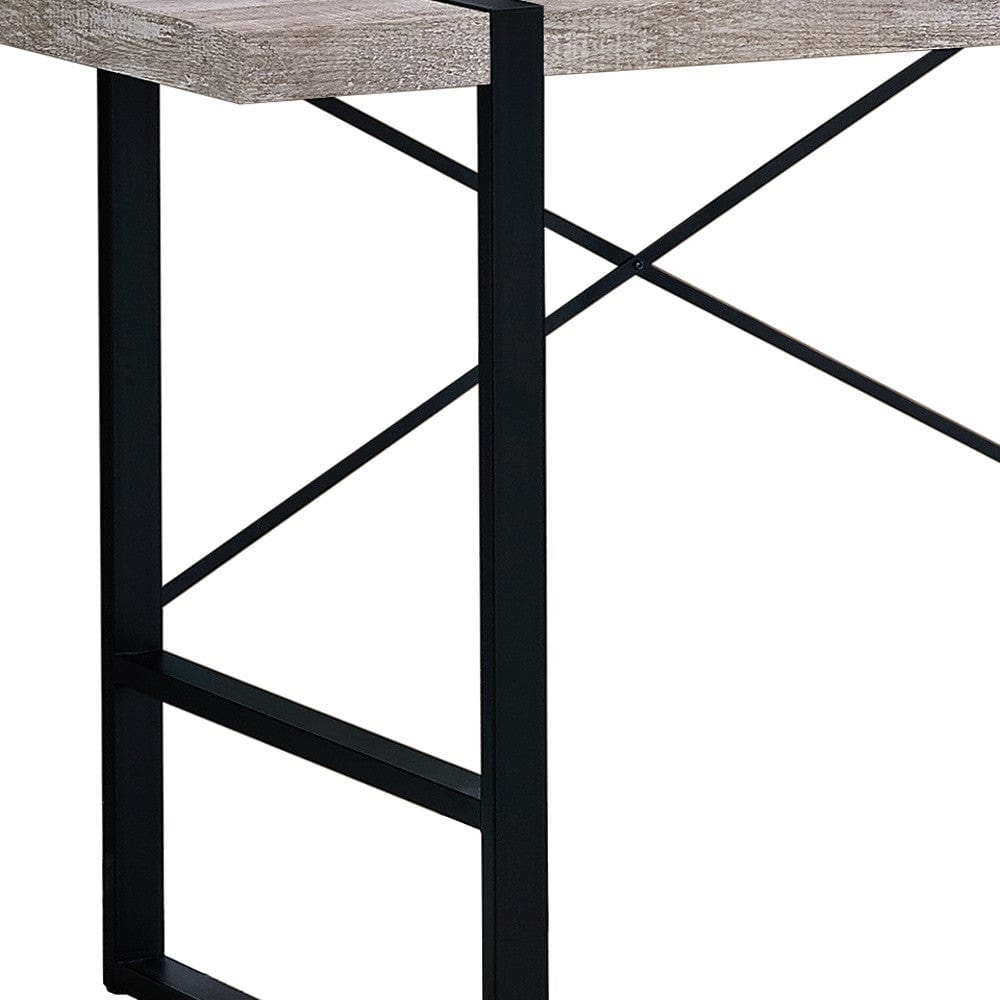 24" Taupe and Black Computer Desk - Homeroots - Flyclothing LLC
