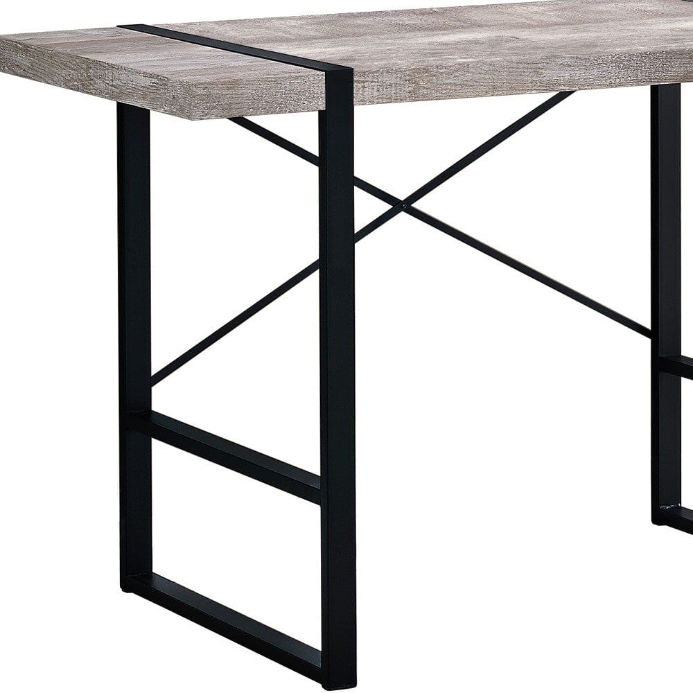 24" Taupe and Black Computer Desk - Homeroots - Flyclothing LLC