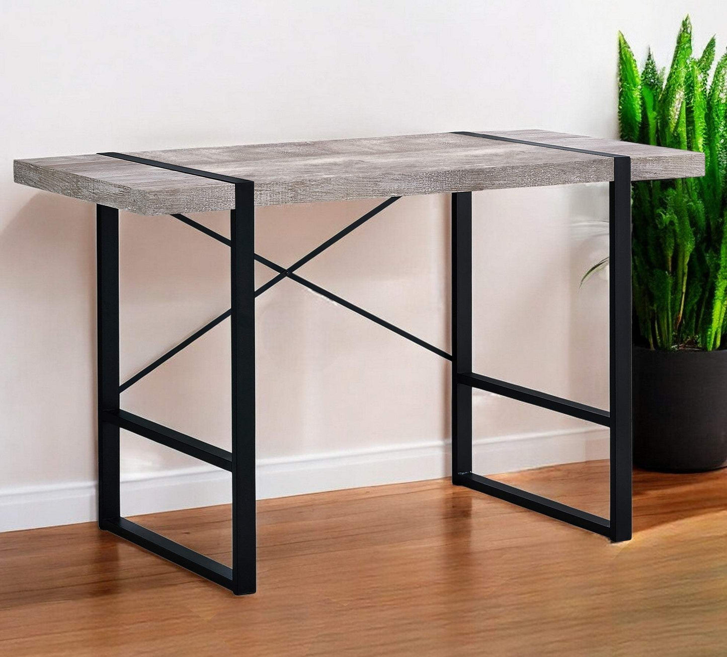 24" Taupe and Black Computer Desk - Homeroots - Flyclothing LLC