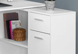 34" White L Shape Computer Desk With Two Drawers - Homeroots - Flyclothing LLC
