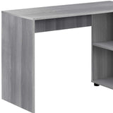 34" Gray L Shape Computer Desk With Two Drawers - Homeroots