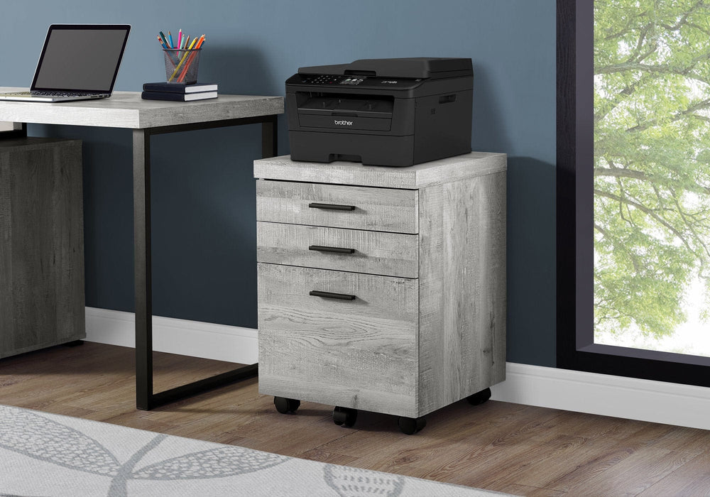 25.25" Grey Particle Board And Mdf Filing Cabinet With 3 Drawers - Homeroots - Flyclothing LLC