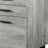 25.25" Grey Particle Board And Mdf Filing Cabinet With 3 Drawers - Homeroots - Flyclothing LLC