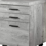 25.25" Grey Particle Board And Mdf Filing Cabinet With 3 Drawers - Homeroots - Flyclothing LLC