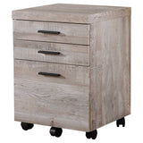 17.75" X 18.25" X 25.25" Taupe Particle Board 3 Drawers  Filing Cabinet - Homeroots