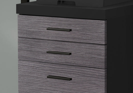 17.75" X 18.25" X 25.25" Black Grey Particle Board 3 Drawers  Filing Cabinet - Homeroots
