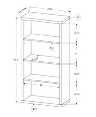 48" Gray Wood Bookcase