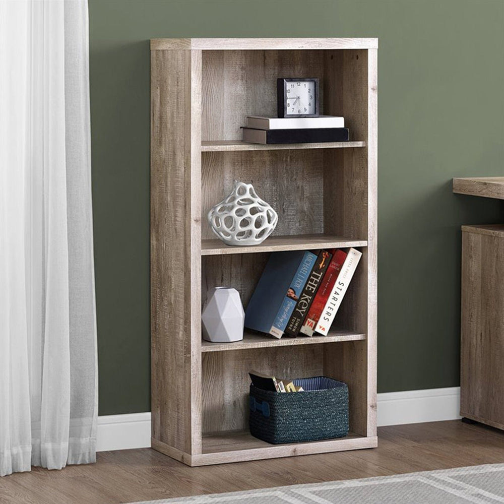 48" Taupe Wood Bookcase - Homeroots - Flyclothing LLC