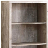 48" Taupe Wood Bookcase - Homeroots