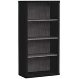 48" Black and Gray Wood Bookcase - Homeroots