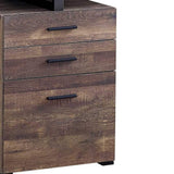 24" Brown and Black Computer Desk With Three Drawers - Homeroots - Flyclothing LLC