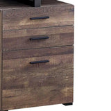 24" Brown and Black Computer Desk With Three Drawers - Homeroots