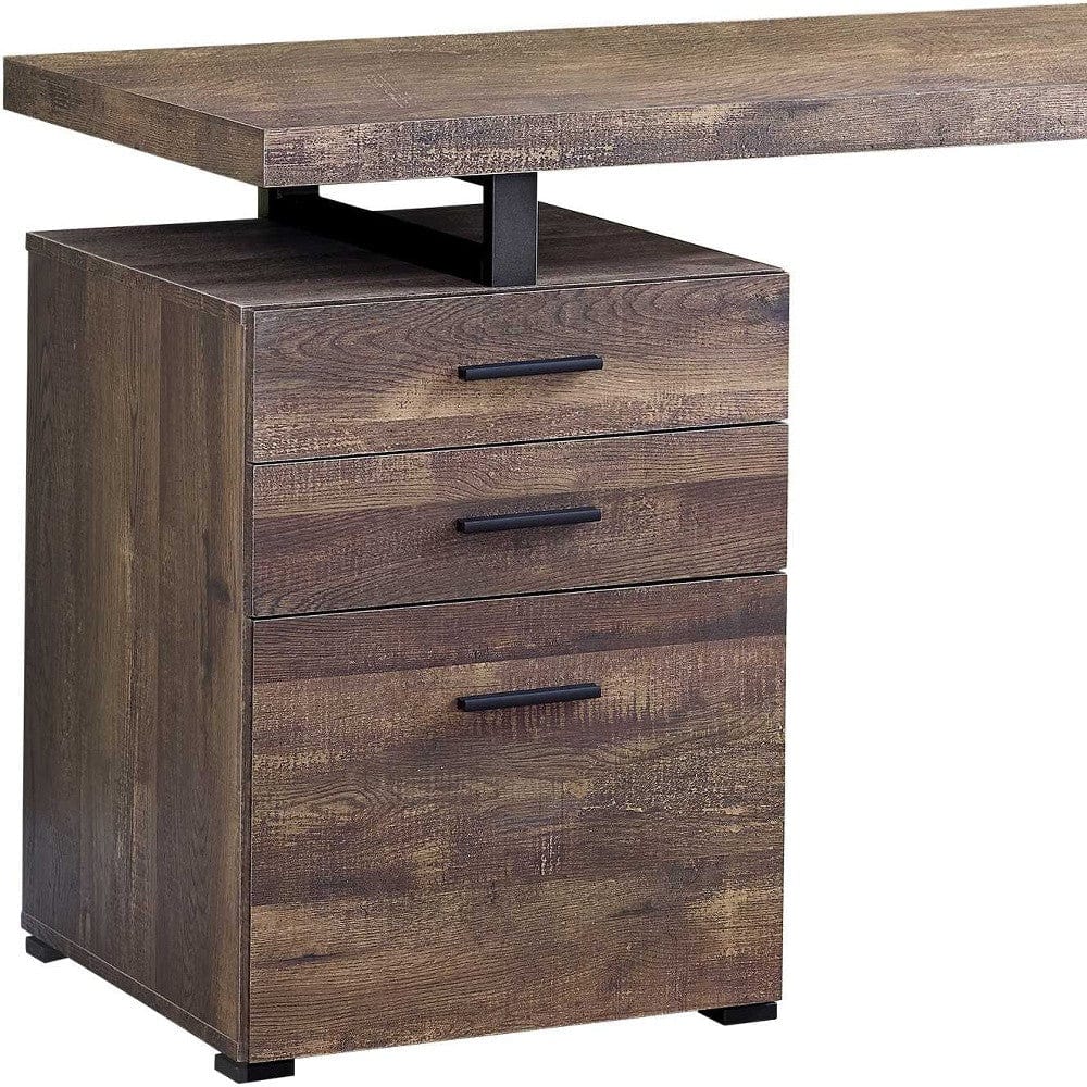 24" Brown and Black Computer Desk With Three Drawers - Homeroots - Flyclothing LLC