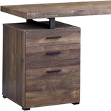 24" Brown and Black Computer Desk With Three Drawers - Homeroots