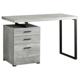 47" Gray and Black Computer Desk With Three Drawers - Homeroots - Flyclothing LLC