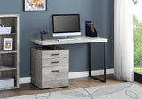 47" Gray and Black Computer Desk With Three Drawers - Homeroots - Flyclothing LLC
