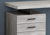 47" Gray and Black Computer Desk With Three Drawers - Homeroots - Flyclothing LLC