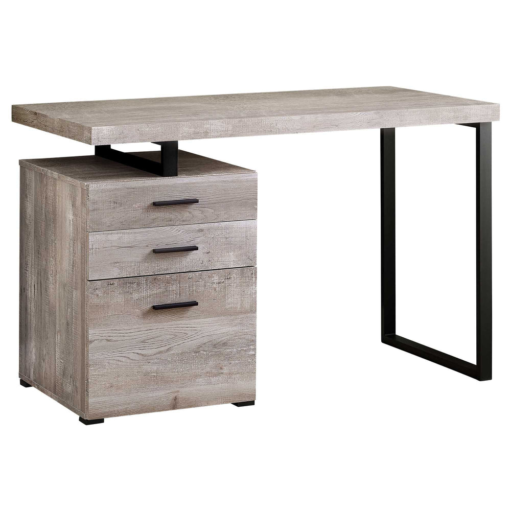 24" Taupe and Black Computer Desk With Three Drawers - Homeroots - Flyclothing LLC