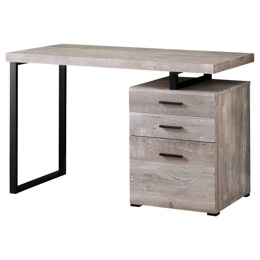 24" Taupe and Black Computer Desk With Three Drawers - Homeroots - Flyclothing LLC
