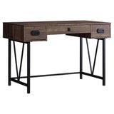 24" Brown and Black Computer Desk With Two Drawers - Homeroots