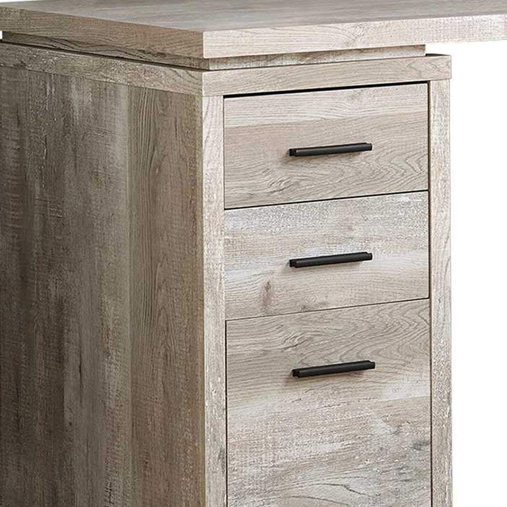47" Taupe L Shape Computer Desk With Three Drawers - Homeroots - Flyclothing LLC