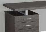 24" Gray and Silver Computer Desk With Three Drawers - Homeroots - Flyclothing LLC