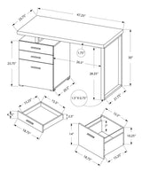 24" Gray and Silver Computer Desk With Three Drawers - Homeroots - Flyclothing LLC