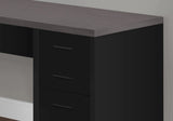 55" Gray and Black L Shape Computer Desk With Three Drawers - Homeroots - Flyclothing LLC