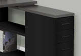 47" Gray and Black L Shape Computer Desk With Three Drawers - Homeroots