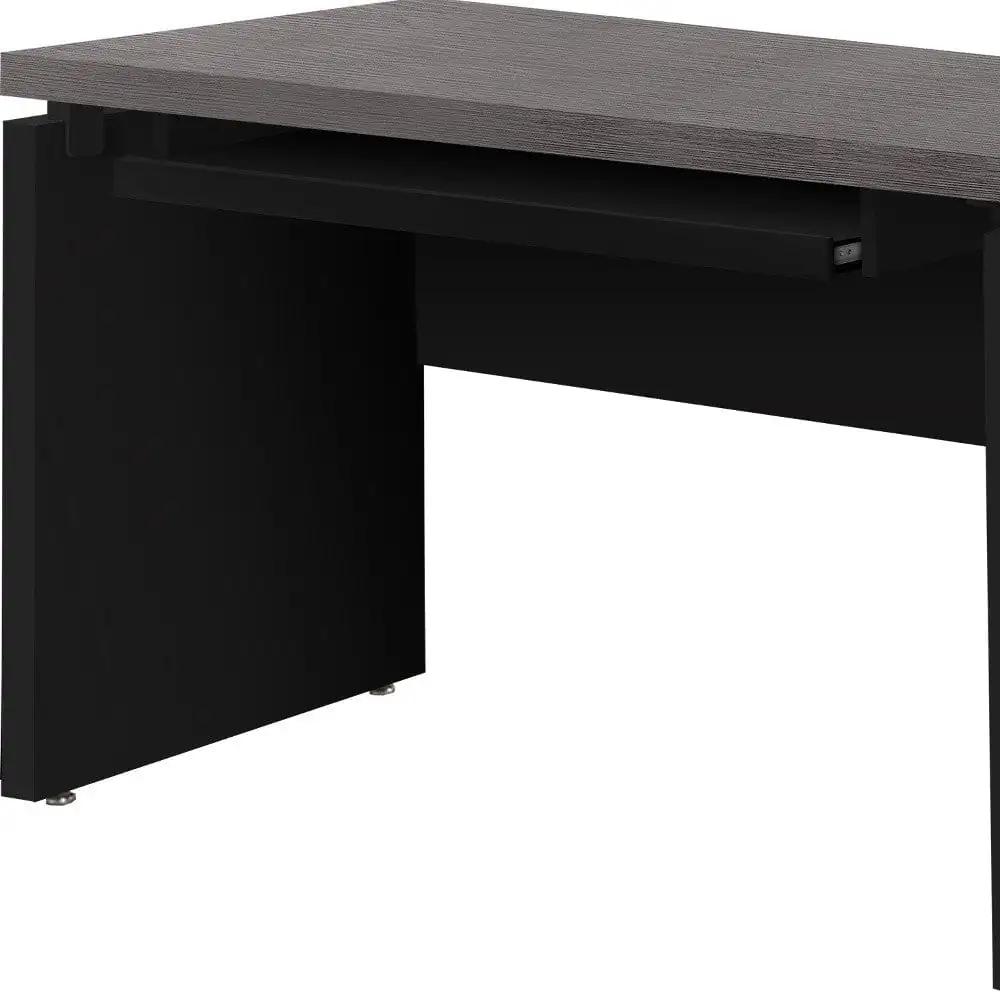 24" Gray and Black Computer Desk - Homeroots - Flyclothing LLC