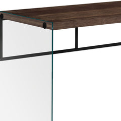 24" Brown and Clear Computer Desk - Homeroots