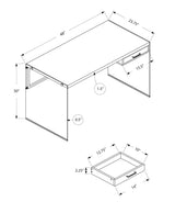 24" Gray and Clear Computer Desk - Homeroots - Flyclothing LLC
