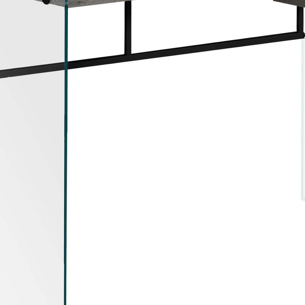 24" Gray and Clear Computer Desk - Homeroots - Flyclothing LLC