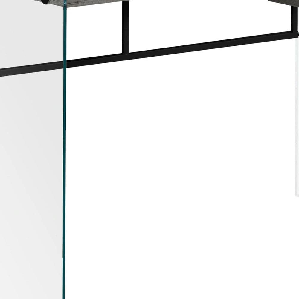 24" Gray and Clear Computer Desk - Homeroots - Flyclothing LLC