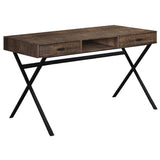 24" Brown and Black Computer Desk With Two Drawers - Homeroots