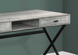 24" Gray and Black Computer Desk With Two Drawers - Homeroots - Flyclothing LLC
