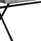 24" Gray and Black Computer Desk With Two Drawers - Homeroots