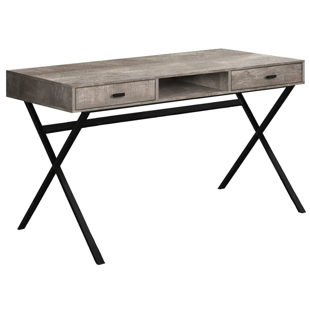 47" Taupe and Black With Two Drawers - Homeroots - Flyclothing LLC